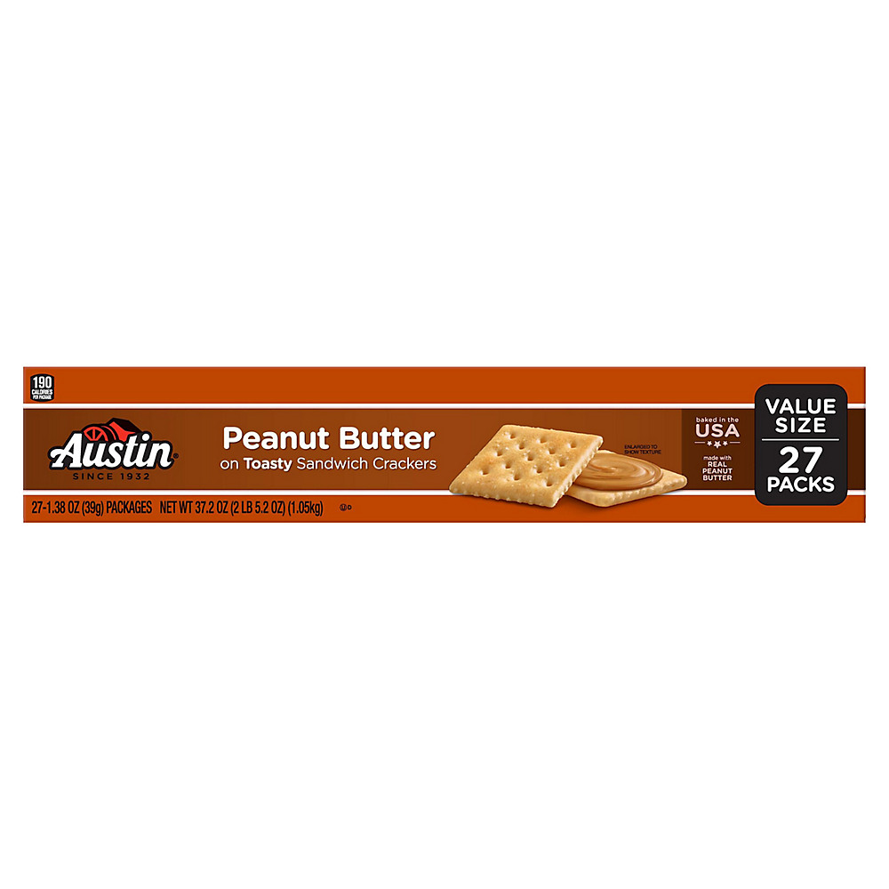 Calories in Austin Sandwich Crackers Peanut Butter on Toasty Crackers, 27 ct, 37.2 oz
