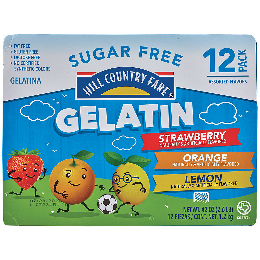 Calories in Hill Country Fare Sugar Free Assorted Flavor Gelatin Variety Pack, 12 ct