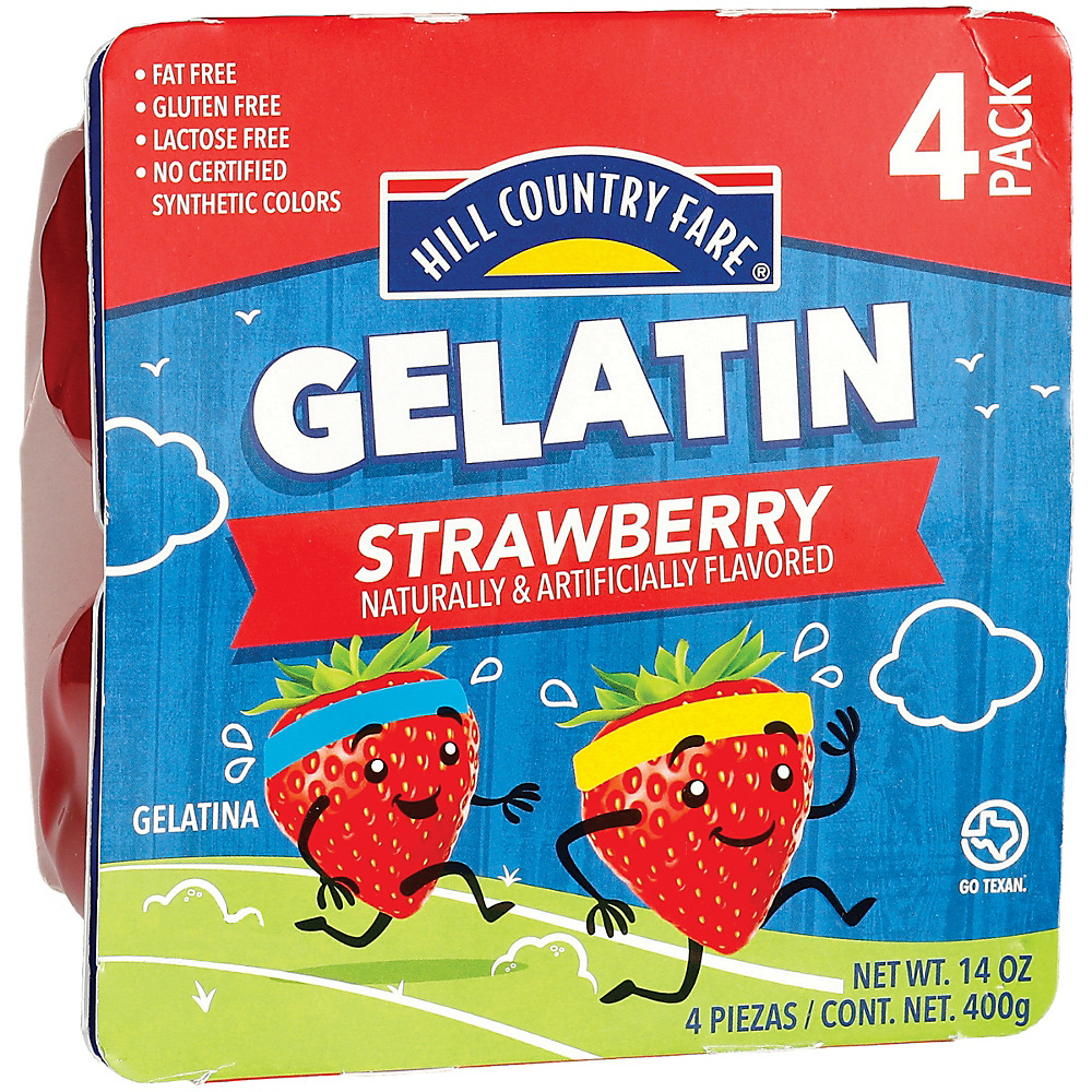 Calories in Hill Country Fare Strawberry Gelatin Cups, 4 ct