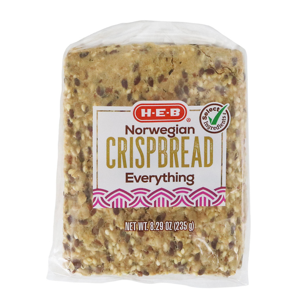 Calories in H-E-B Select Ingredients Everything Crispbread, 10 ct