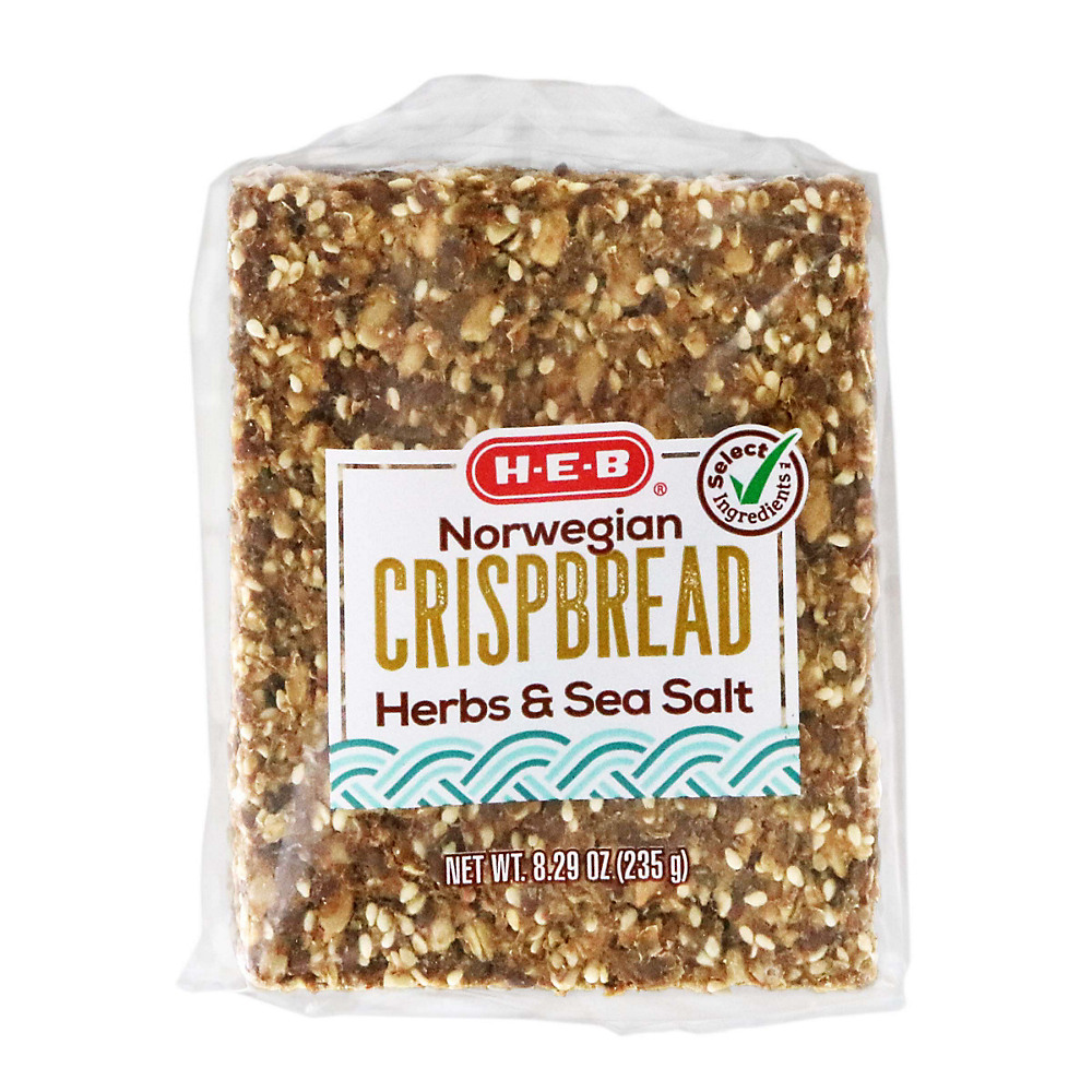 Calories in H-E-B Select Ingredients Herbs & Sea Salt Crispbread, 10 ct