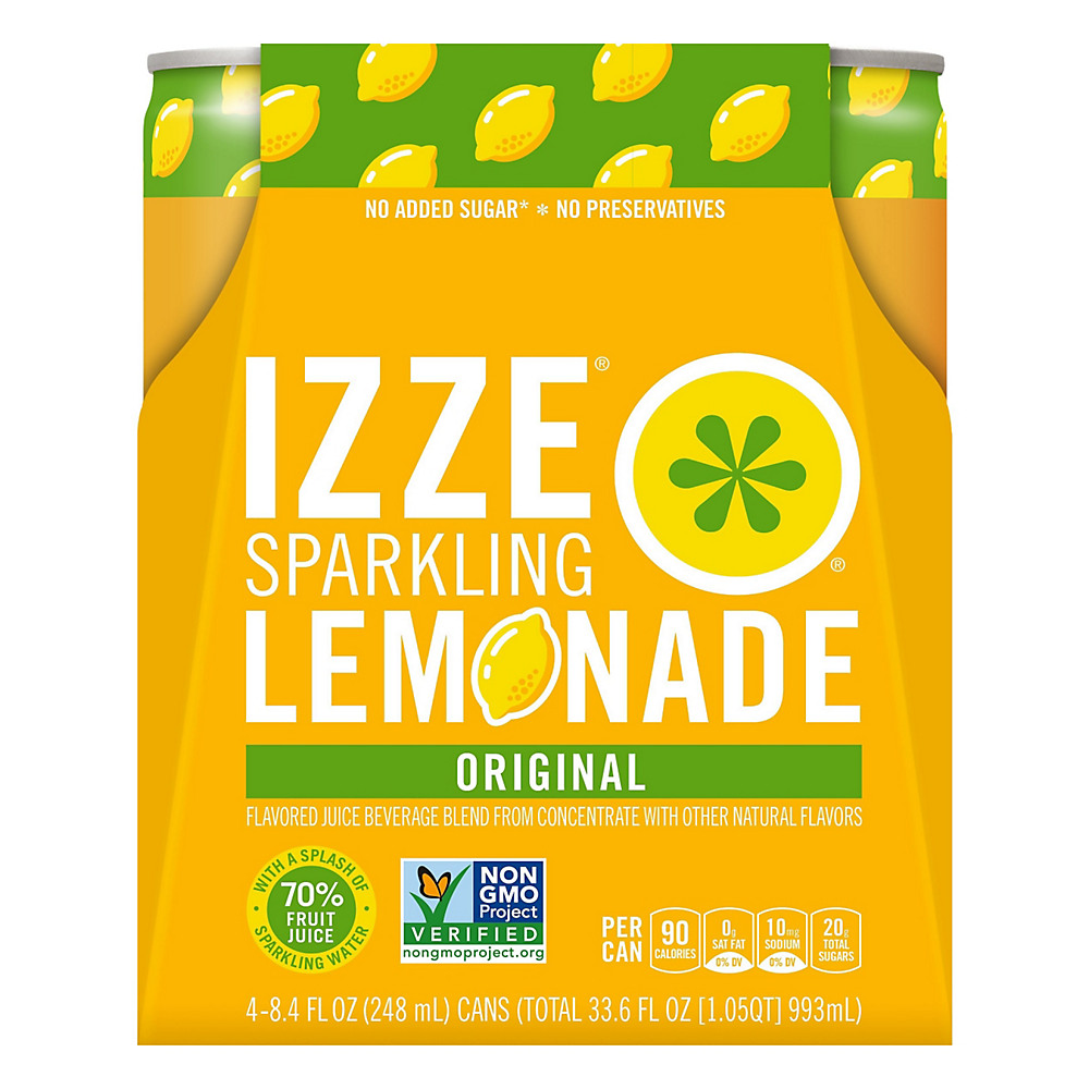 Calories in Izze Original Sparkling Lemonade 8.4 oz Cans, 4 pk