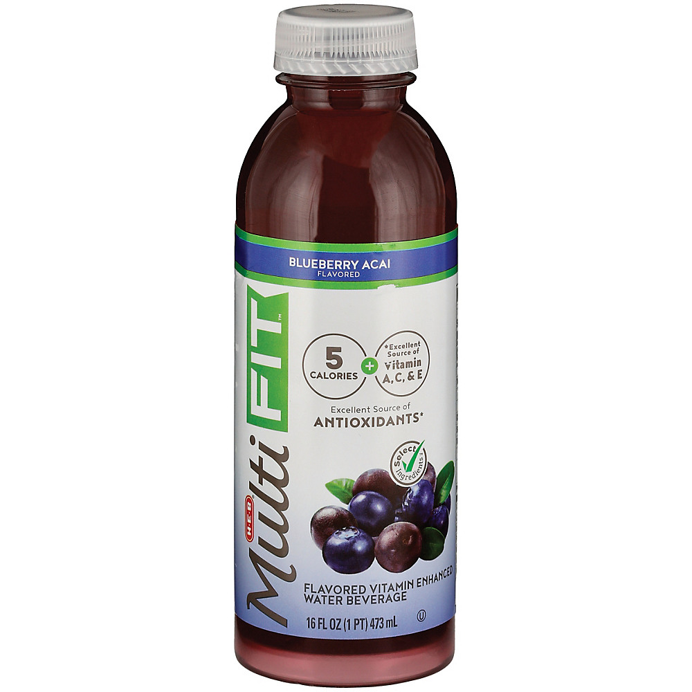 Calories in H-E-B Blueberry Acai Multifit Water, 16 oz