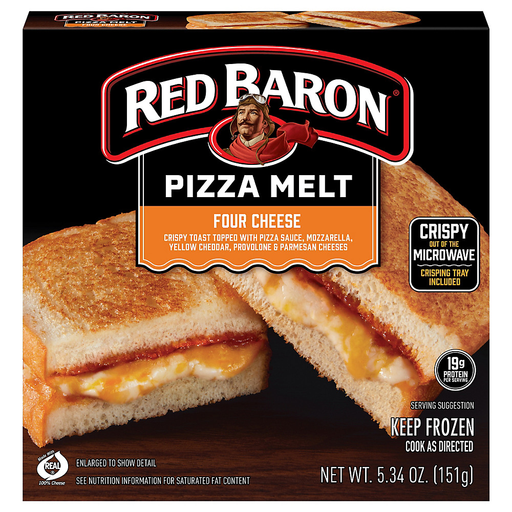 Calories in Red Baron Four Cheese Pizza Melt, 5.34 oz