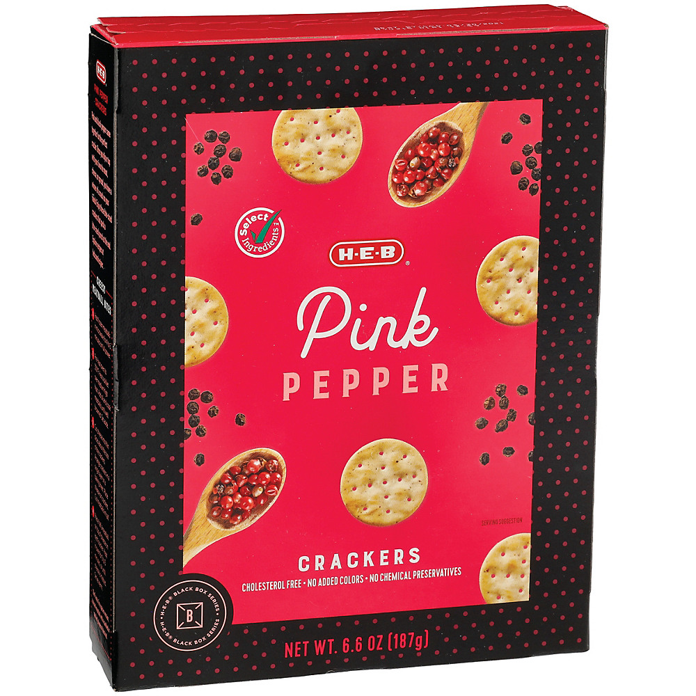 Calories in H-E-B Pink Pepper Bite Size Crackers, 6.6 oz