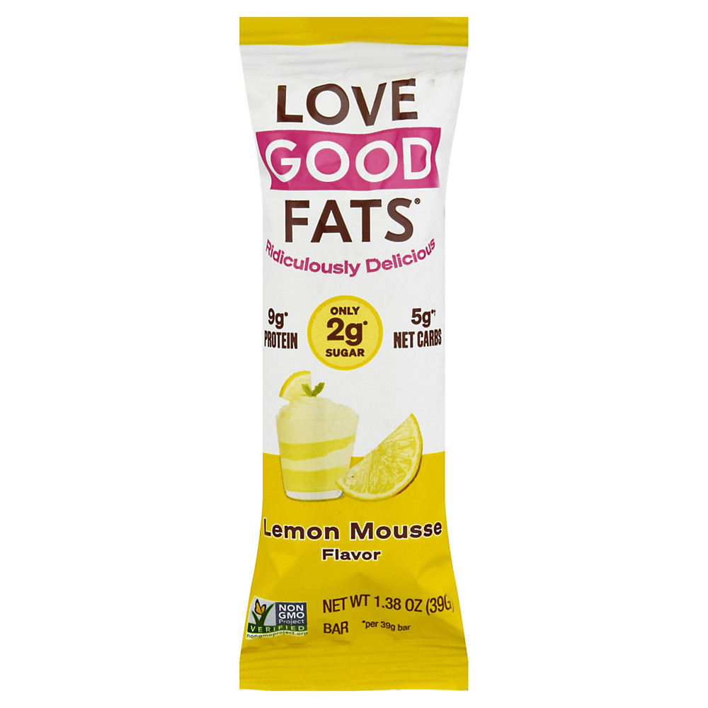 Calories in Love Good Fats Lemon Mousse Keto Bar, 1.38 oz