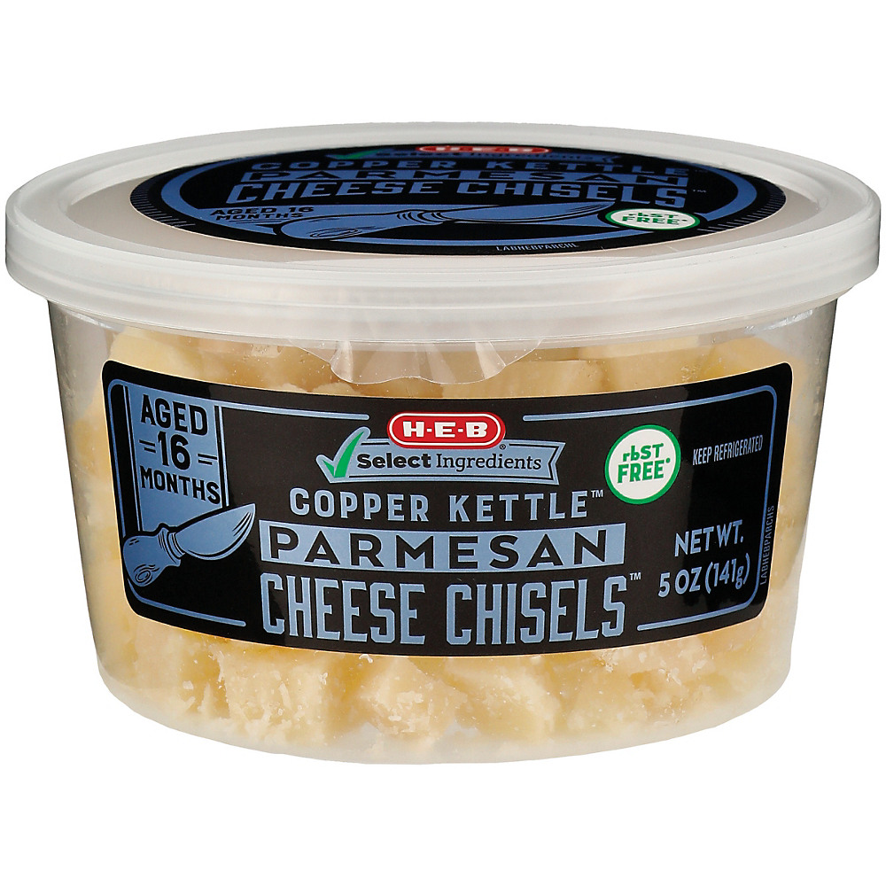 Calories in H-E-B Copper Kettle Parmesan Cheese Chisels, 5 oz