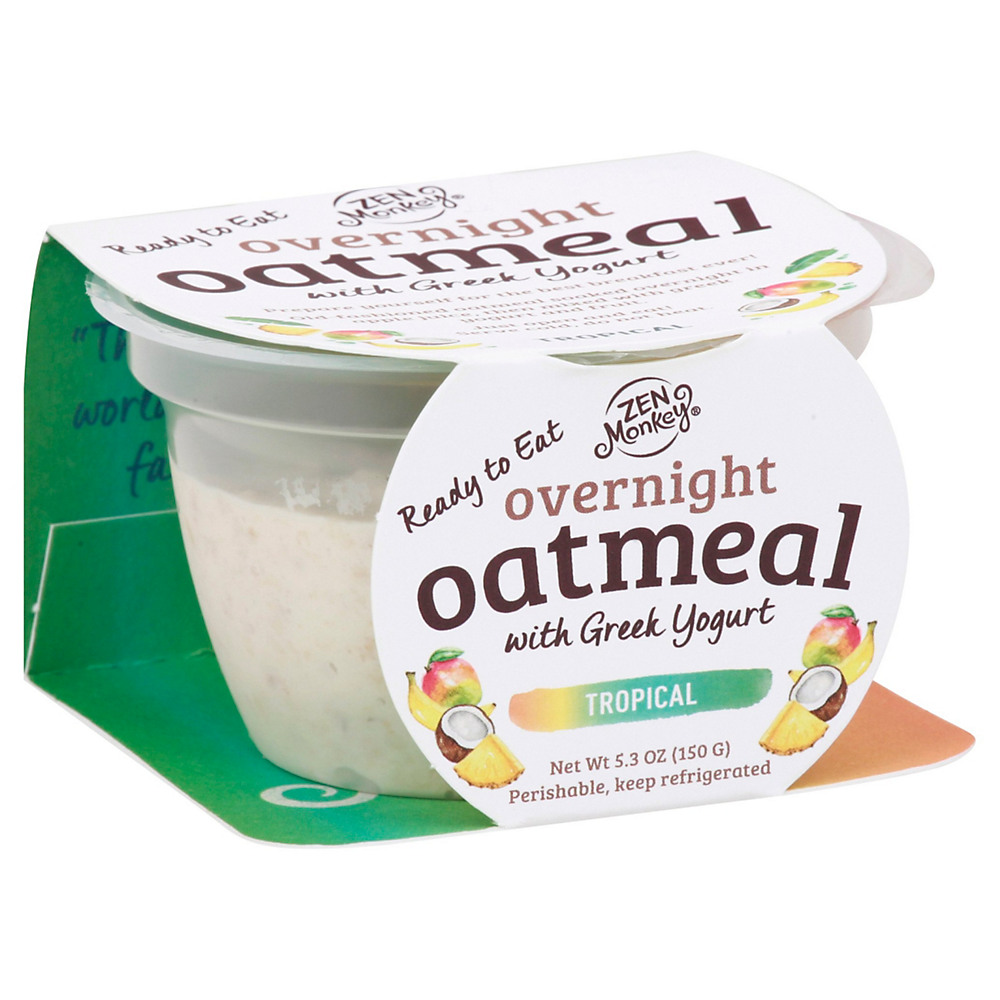 Calories in Zen Monkey Overnight Oatmeal Tropical With Greek Yogurt, 5.3 oz