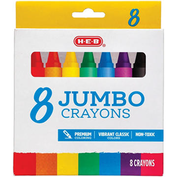 H-E-B Jumbo Crayons, 8 pk