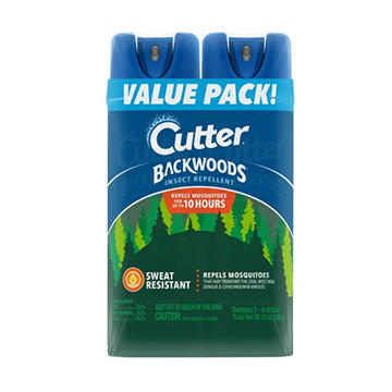 Cutter Backwoods Insect Repellent Aerosol Spray, 12 oz, 2 ct