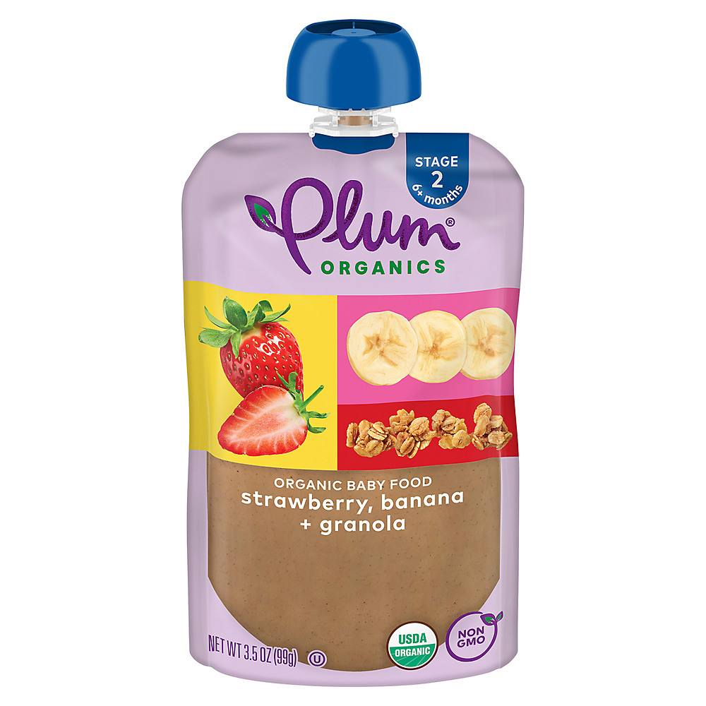 Calories in Plum Organics Strawberry Banana & Granola, 3.5 oz