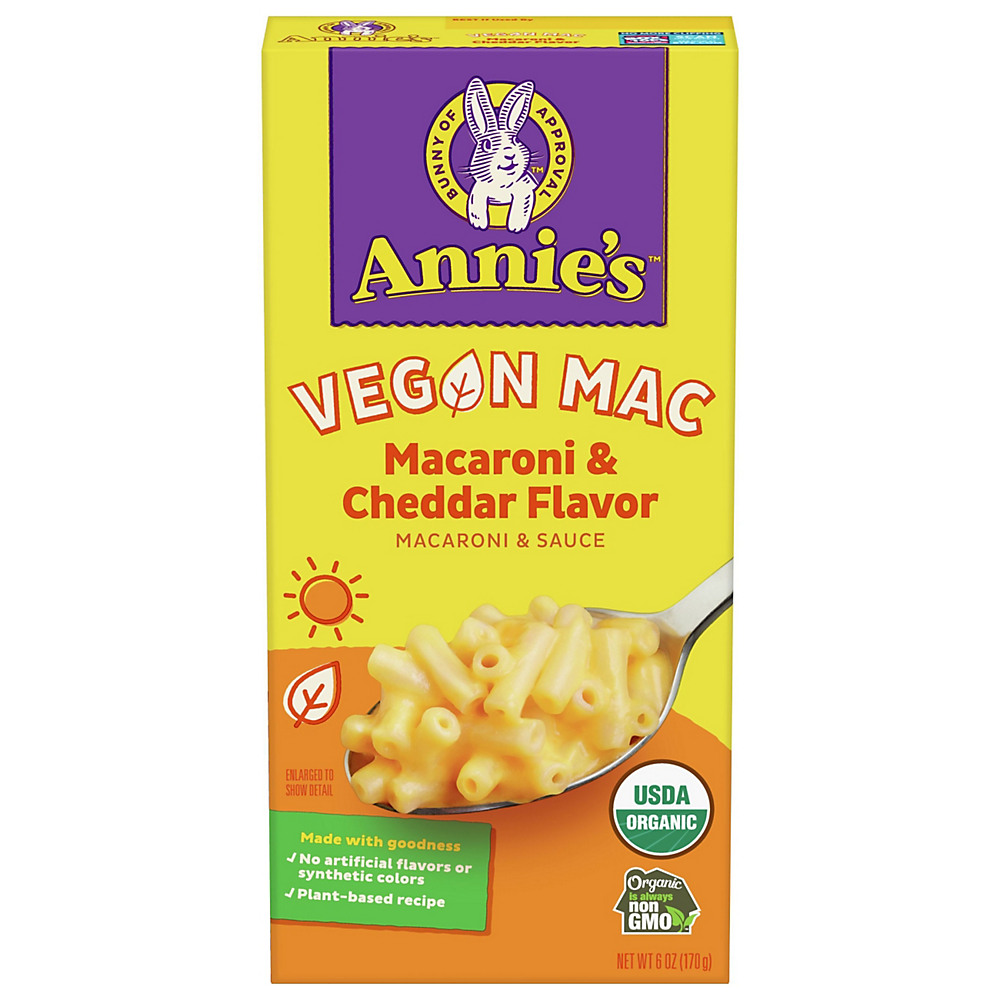 Calories in Annie's Vegan Mac Organic Vegan Macaroni & Cheddar Flavor, 6 oz