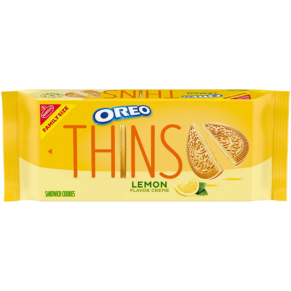 Calories in Nabisco Oreo Thins Lemon Creme Sandwich Cookies Family Size, 13.1 oz