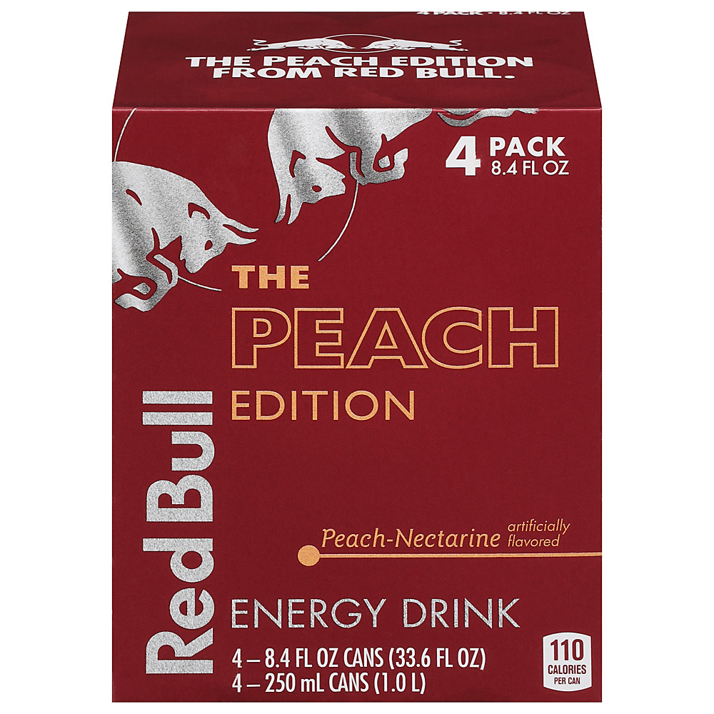 Calories in Red Bull The Peach Edition Energy Drink 8.4 oz Cans, 4 pk