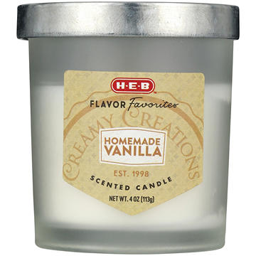 H-E-B Flavor Favorites Creamy Creations Homemade Vanilla Ice Cream Scented Candle, 4 oz