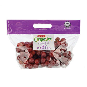 H-E-B Organics Fresh Red Seedless Grapes, Avg. 2.3 lbs