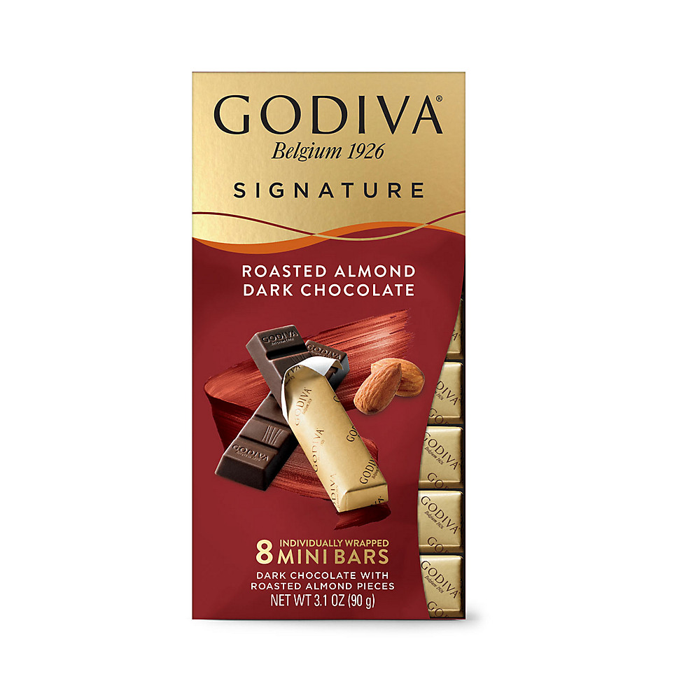 Calories in Godiva Chocolatier Signature Roasted Almond Dark Chocolate Mini Bars, 3.1 oz