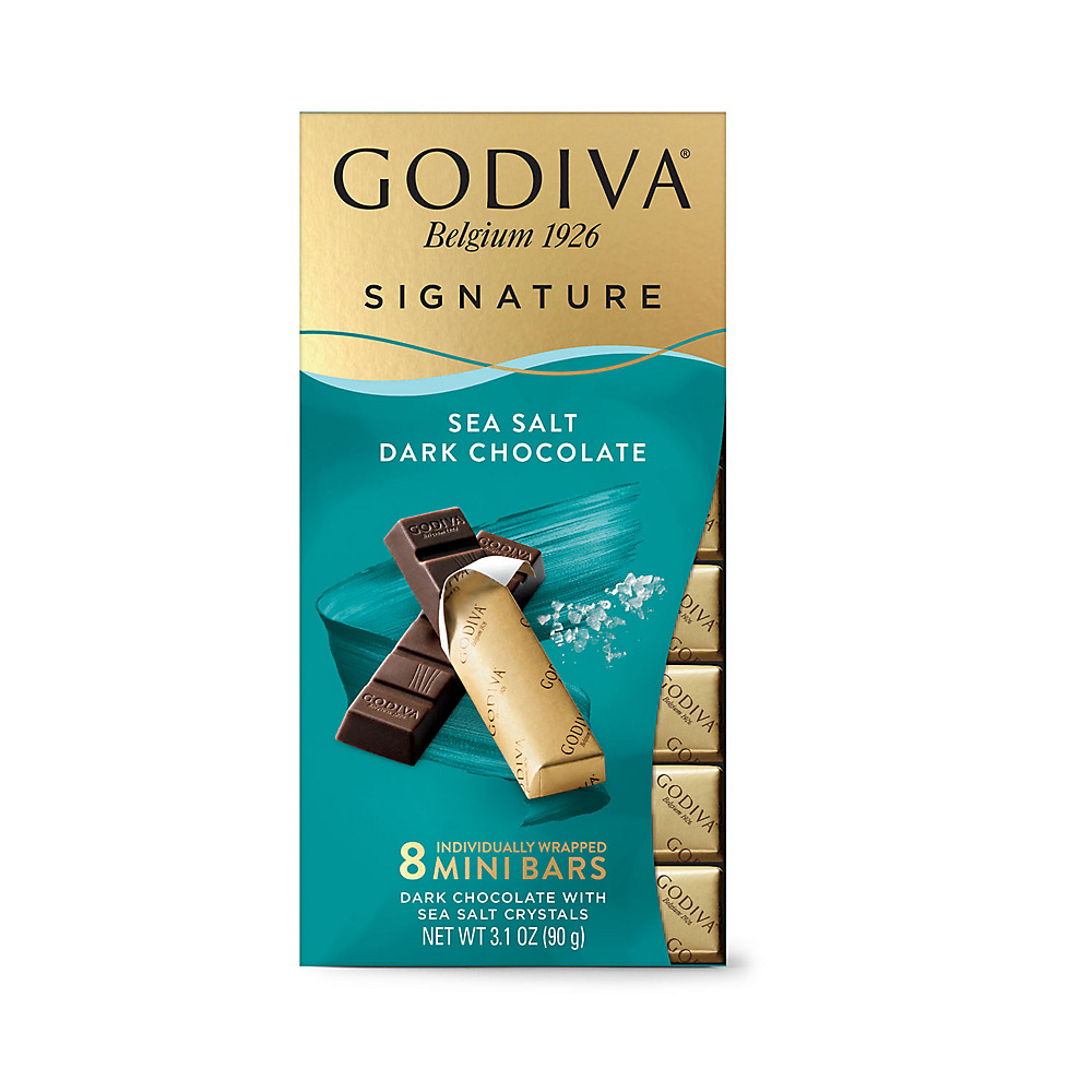 Calories in Godiva Chocolatier Signature Sea Salt Dark Chocolate Mini Bars, 3.1 oz