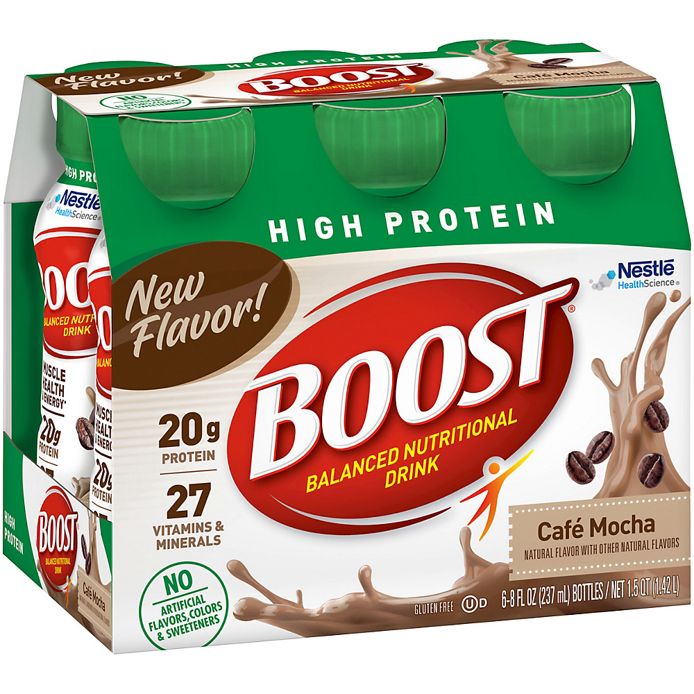 Calories in BOOST High Protein Nutritional Drink Cafe Mocha 6 pk, 8 oz
