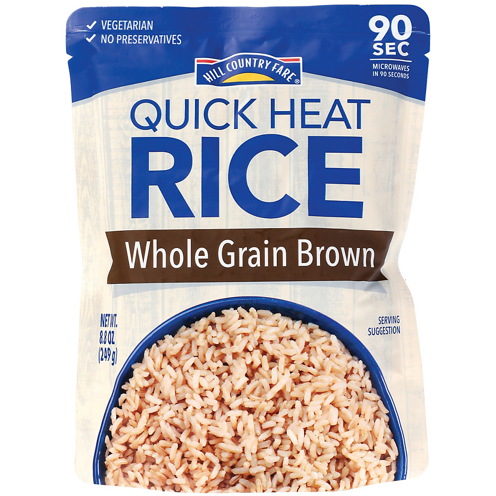 Calories in Hill Country Fare Quick Heat Whole Grain Brown Rice, 8.8 oz