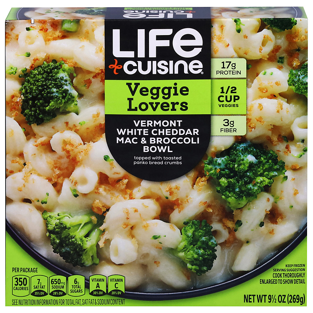 Calories in Life Cuisine Vermont White Cheddar Mac & Broccoli Bowl, 11 oz