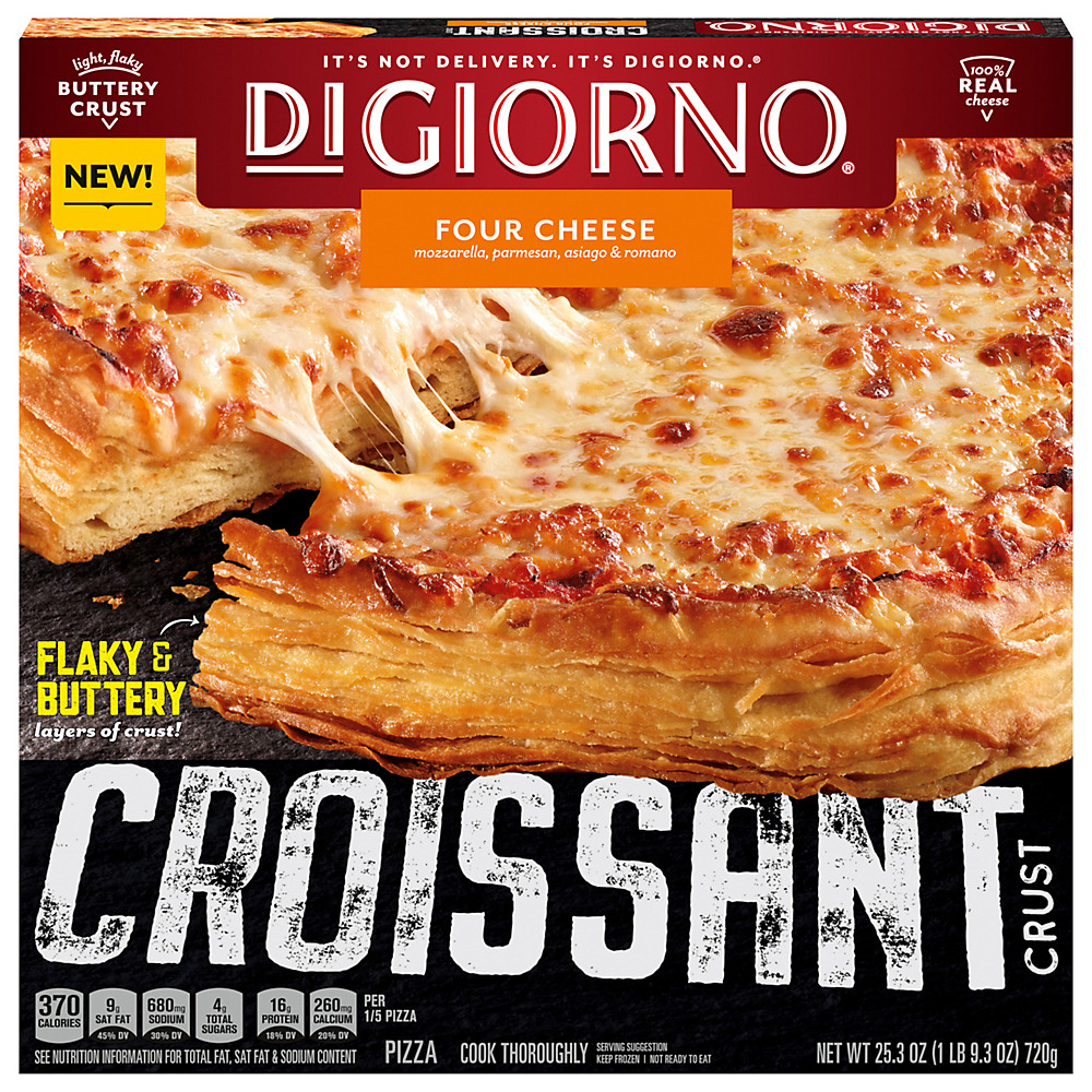 Calories in DiGiorno Four Cheese Croissant Crust Pizza, 25.3 oz