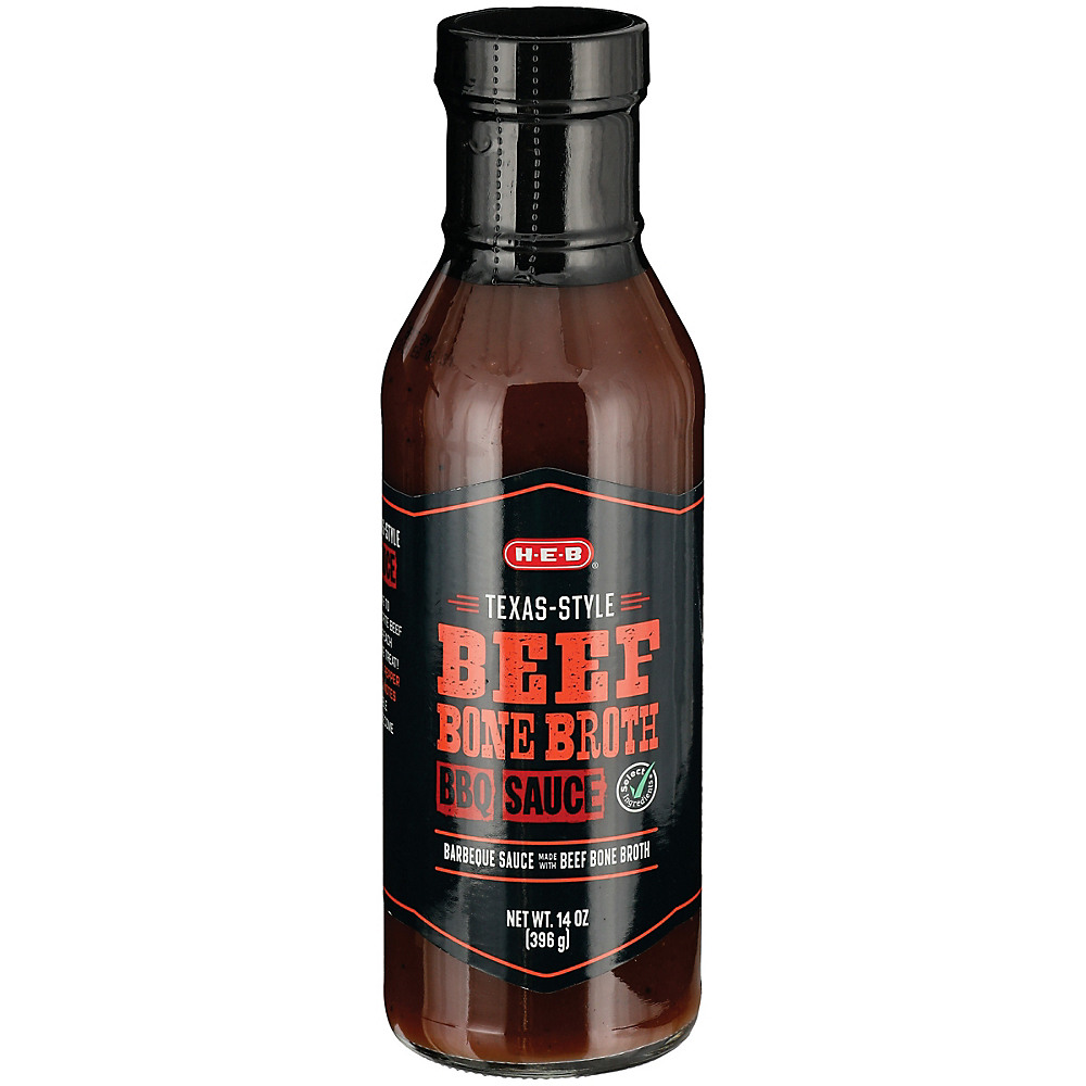 Calories in H-E-B Texas Beef Bone Broth BBQ Sauce, 14 oz