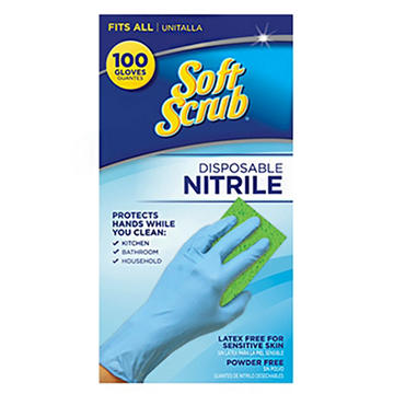 Soft Scrub Disposable Gloves Nitrile, 100 ct