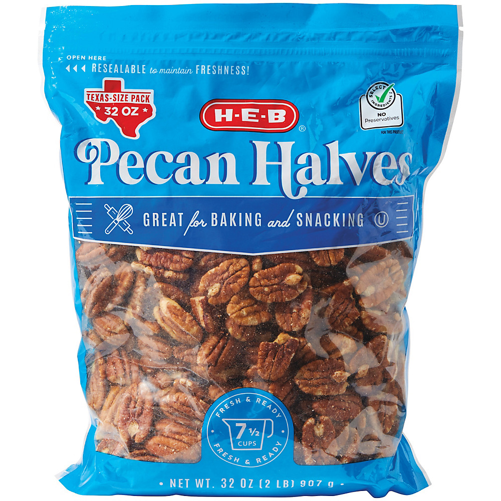 Calories in H-E-B Pecan Halves Club Pack, 32 oz