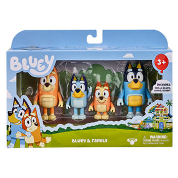 Moose Toys Bluey & Family Figurines, 4 pk