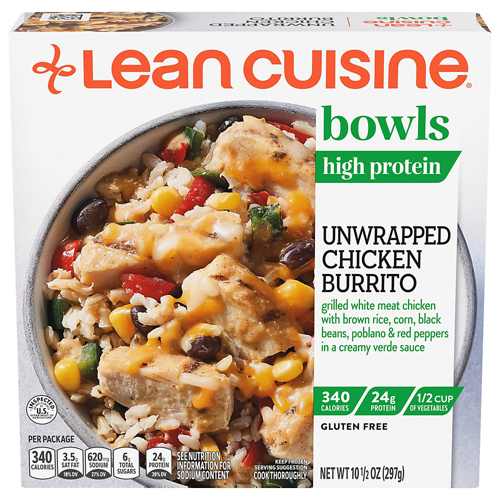 Calories in Lean Cuisine Bowls Unwrapped Chicken Burrito, 10.5 oz