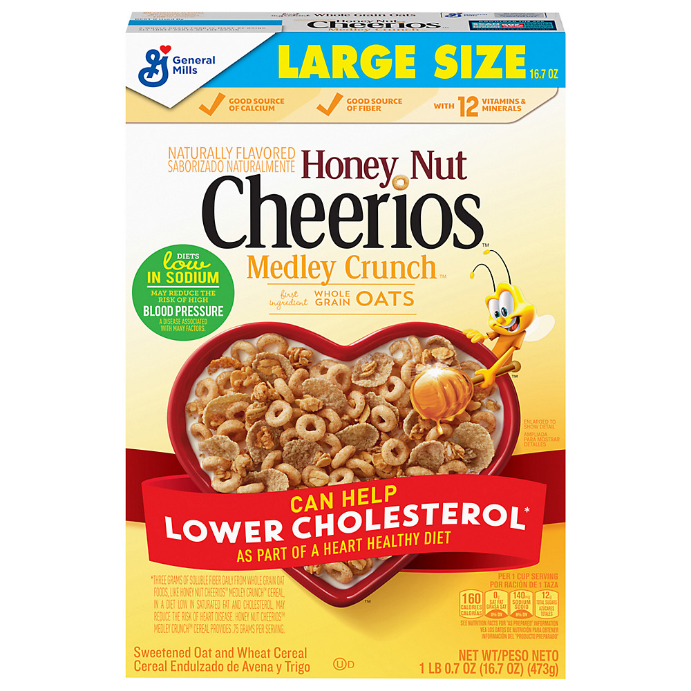 Calories in General Mills Honey Nut Cheerios Medley Crunch Cereal, 16.7 oz
