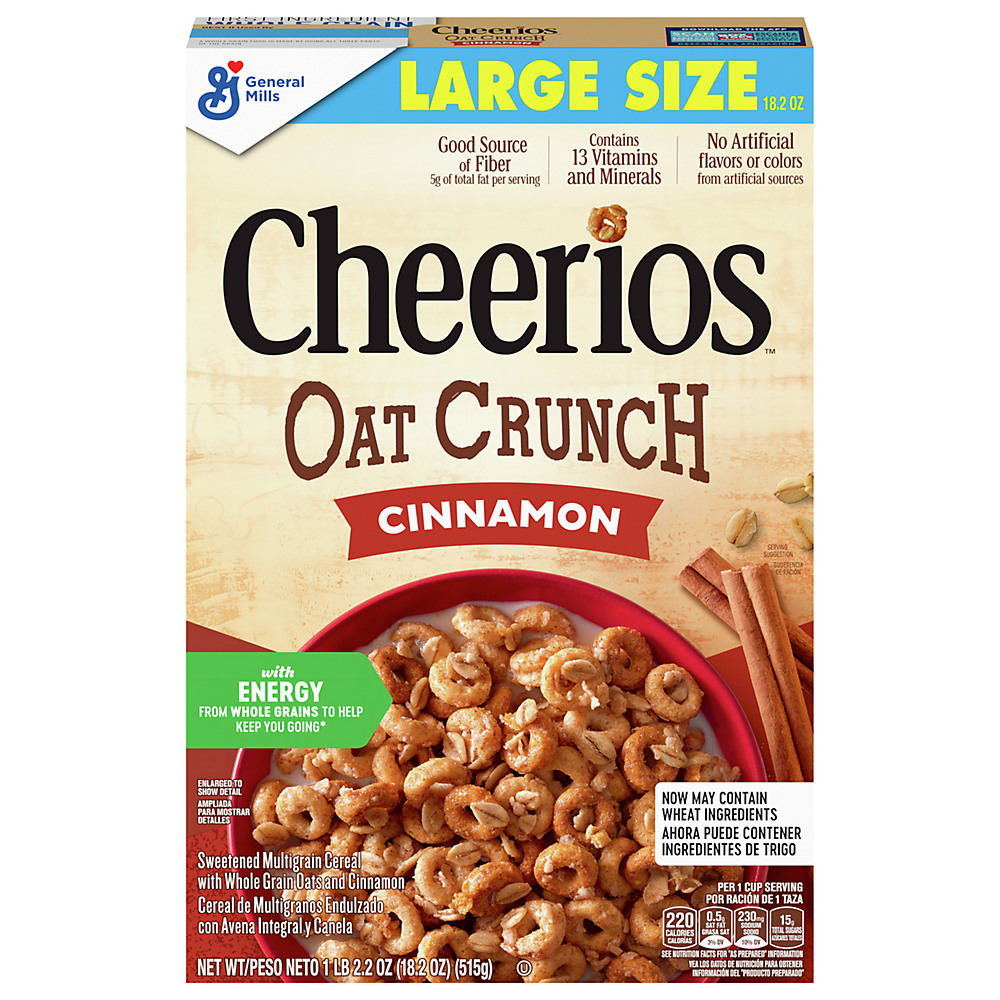 Calories in General Mills Cheerios Oat Crunch Cinnamon, 18.2 oz