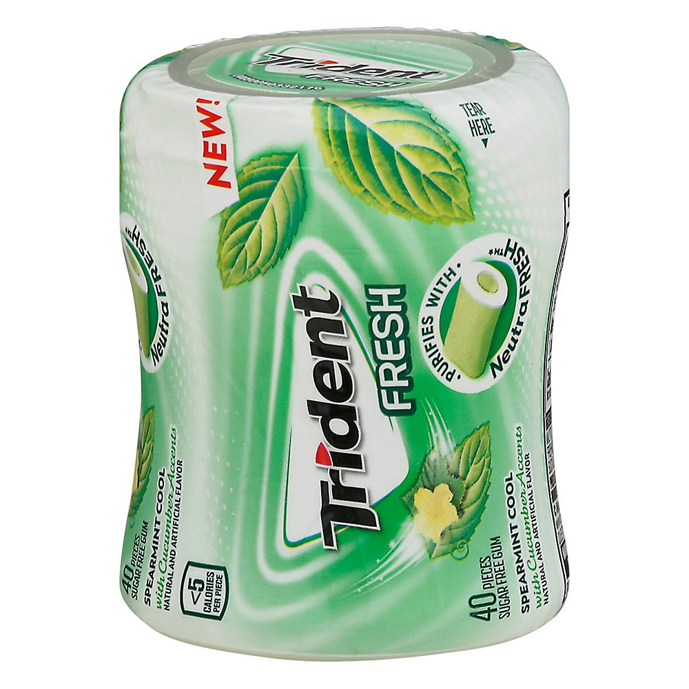 Calories in Trident Fresh Spearmint Cool Sugar Free Bottle Gum, 40 ct