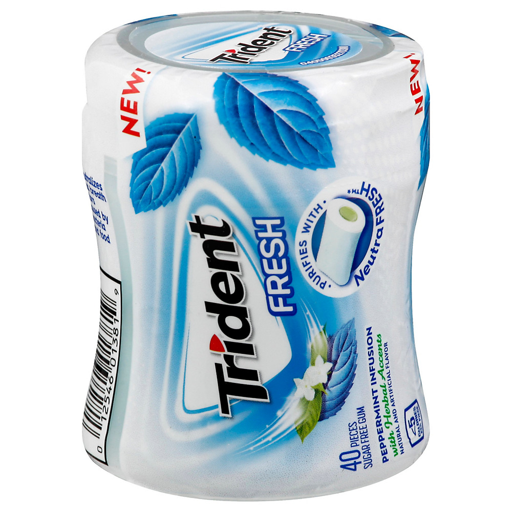 Calories in Trident Fresh Peppermint Infusion Bottle Gum, 40 ct