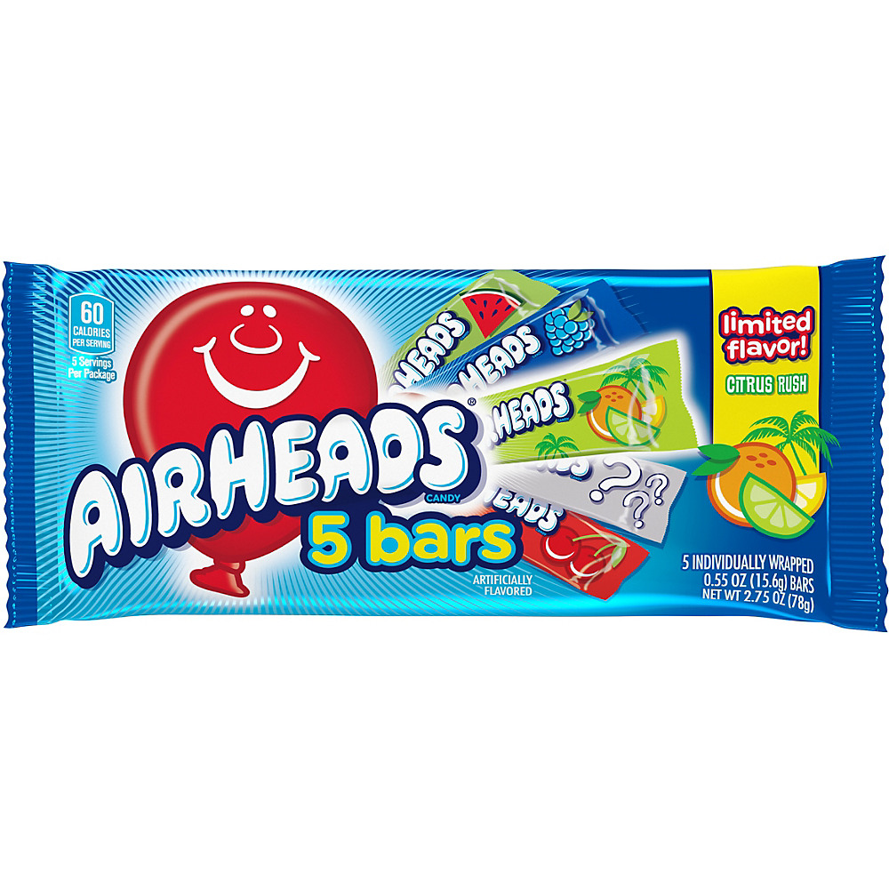 Calories in Airheads Assorted Flavors Full Size Candy Bars , 5 ct., 2.75 oz