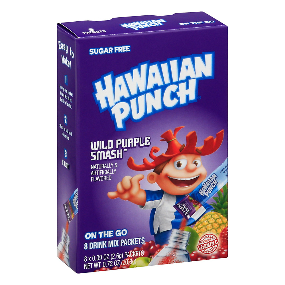 Calories in Hawaiian Punch Wild Purple Smash Drink Mix Packets, 8 ct