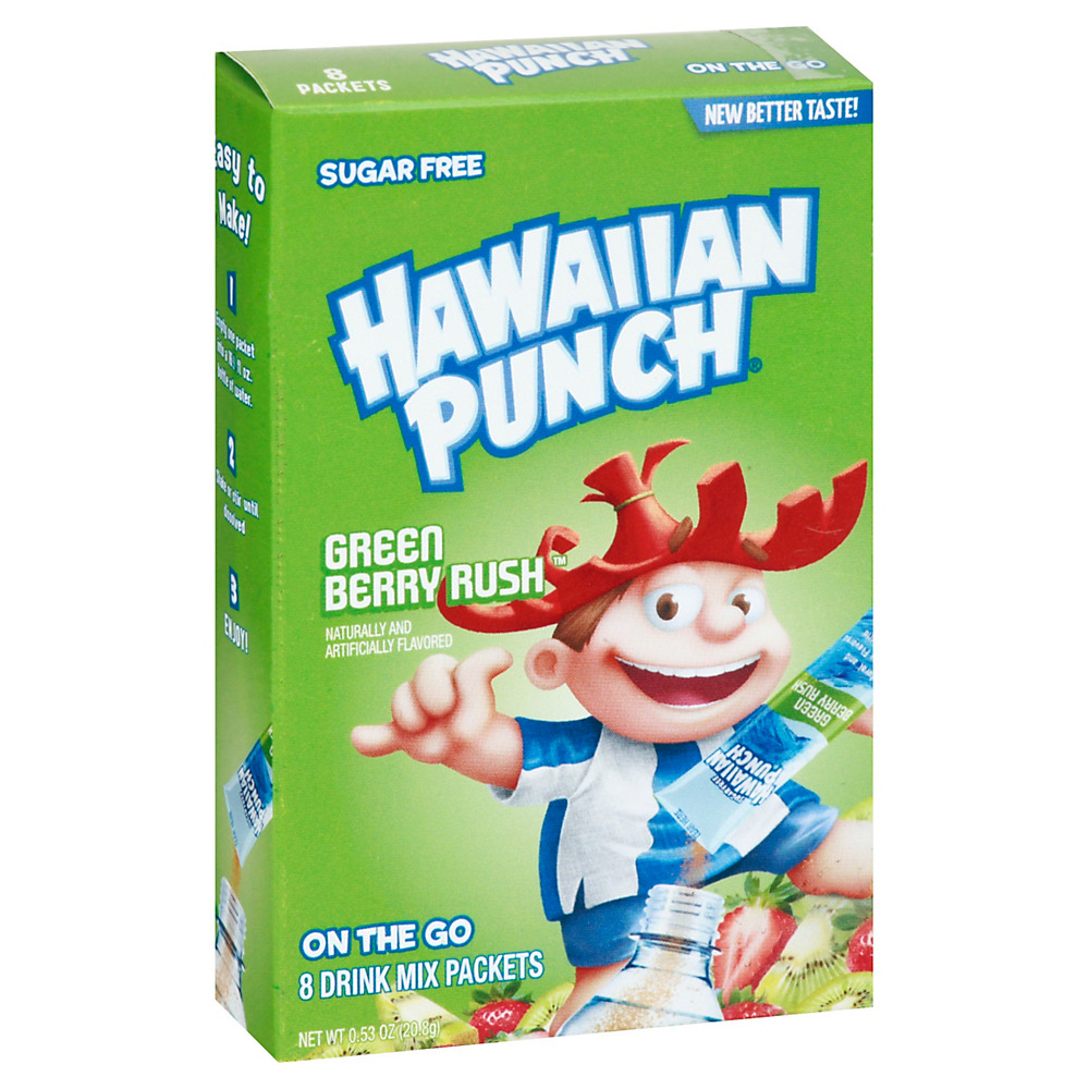 Calories in Hawaiian Punch Green Berry Rush Mix Packets, 8 ct