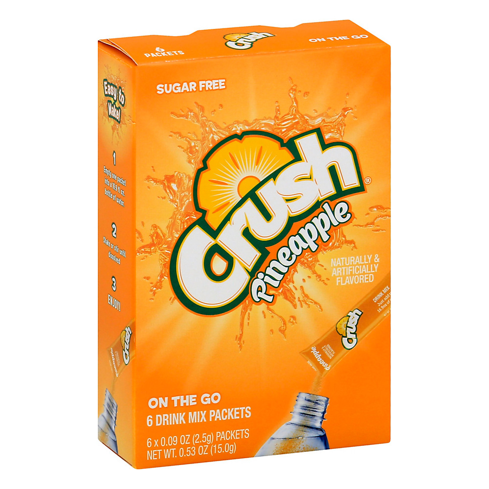 Calories in Crush Crush Pineapple Powder Drink Mix, 6 ct