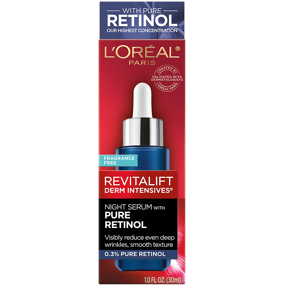 Calories in L'Oréal Revitalift Derm Intensives Retinol Night Serum with Pure Retinol, 1 oz