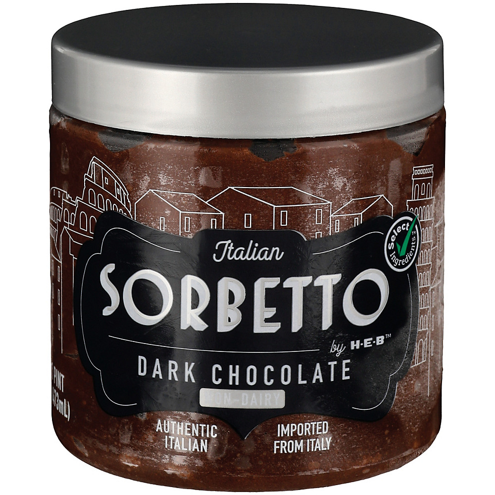 Calories in Italian Sorbetto by H-E-B Dark Chocolate Non-Dairy Frozen Dessert, 16 oz
