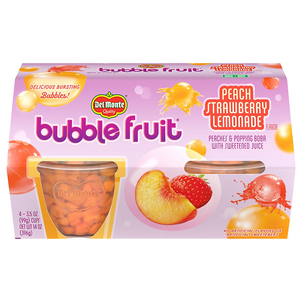 Calories in Del Monte Bubble Fruit Cups Peach Strawberry Lemonade, 4 ct