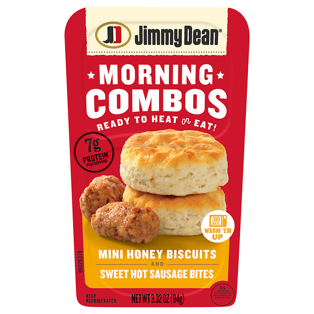 Calories in Jimmy Dean Morning Combo Mini Honey Biscuit & Sweet Hot Sausage Bites, 3.32 oz