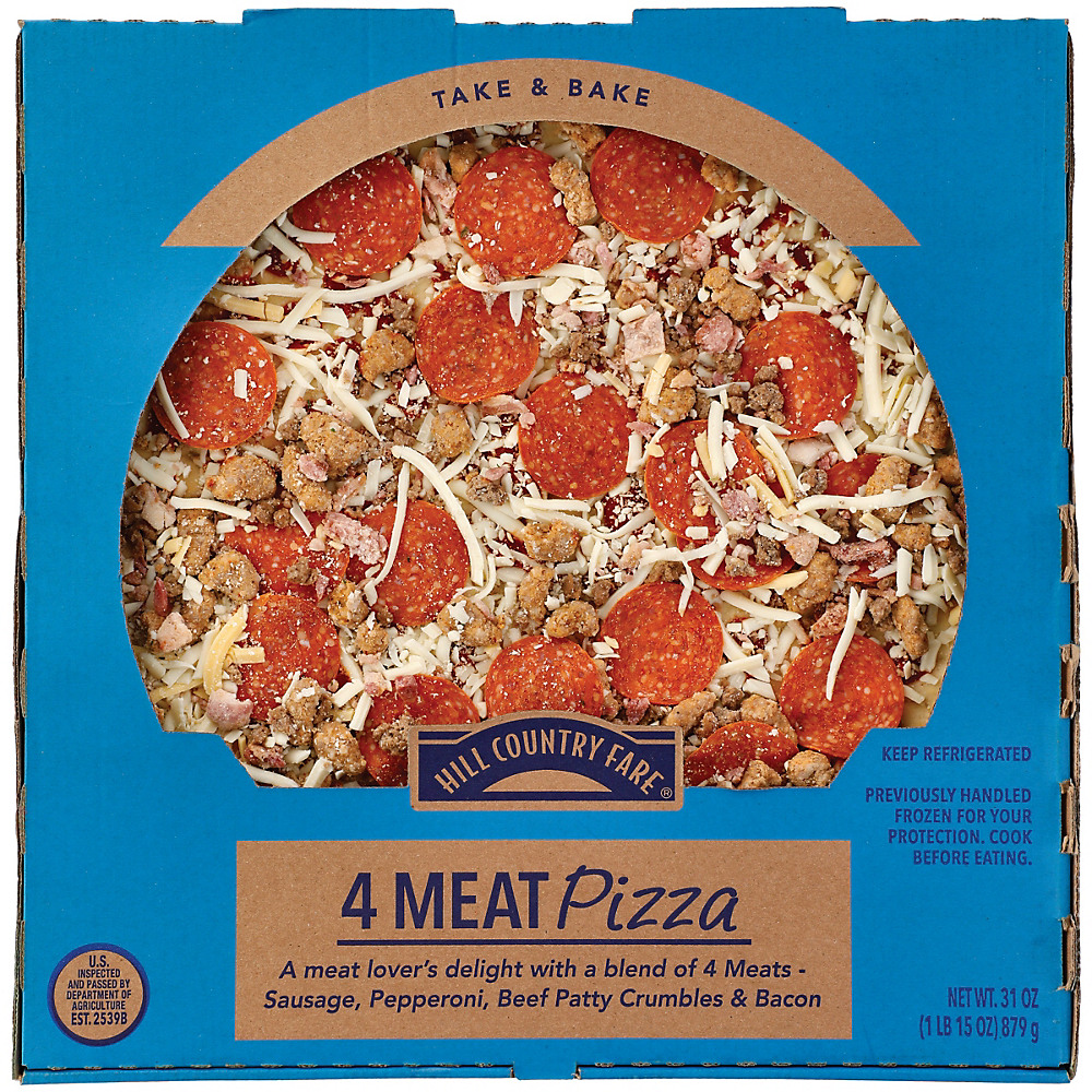 Calories in Hill Country Fare 4 Meat Pizza, 14 in