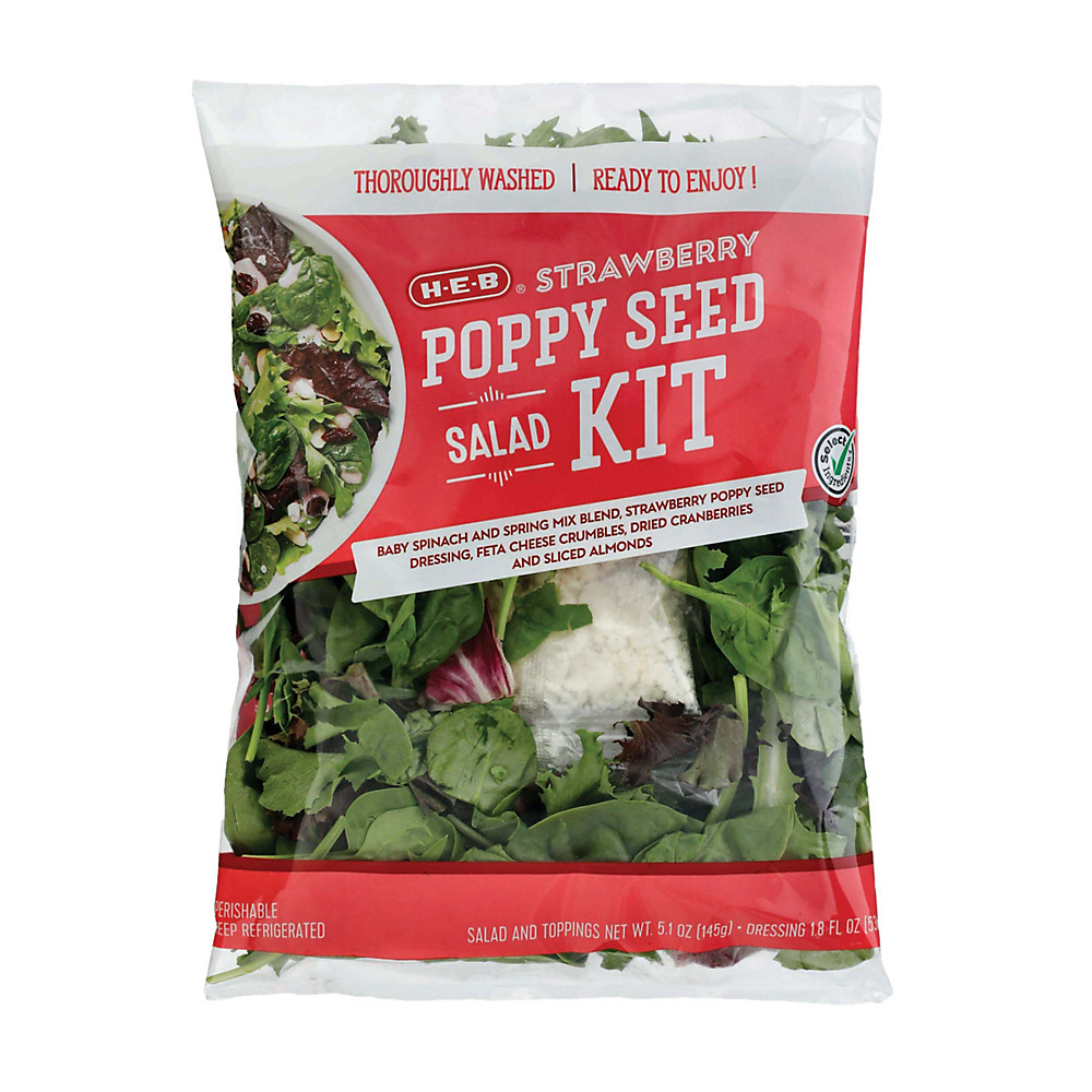 Calories in H-E-B Strawberry Poppyseed Salad Kit, 8.2 oz