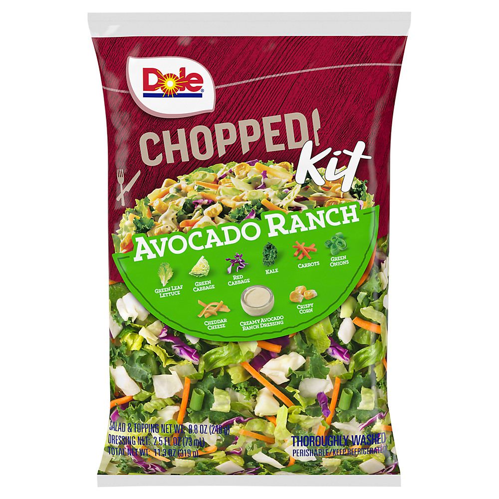 Calories in Dole Chopped Avocado Ranch Salad Kit, 11.3 oz