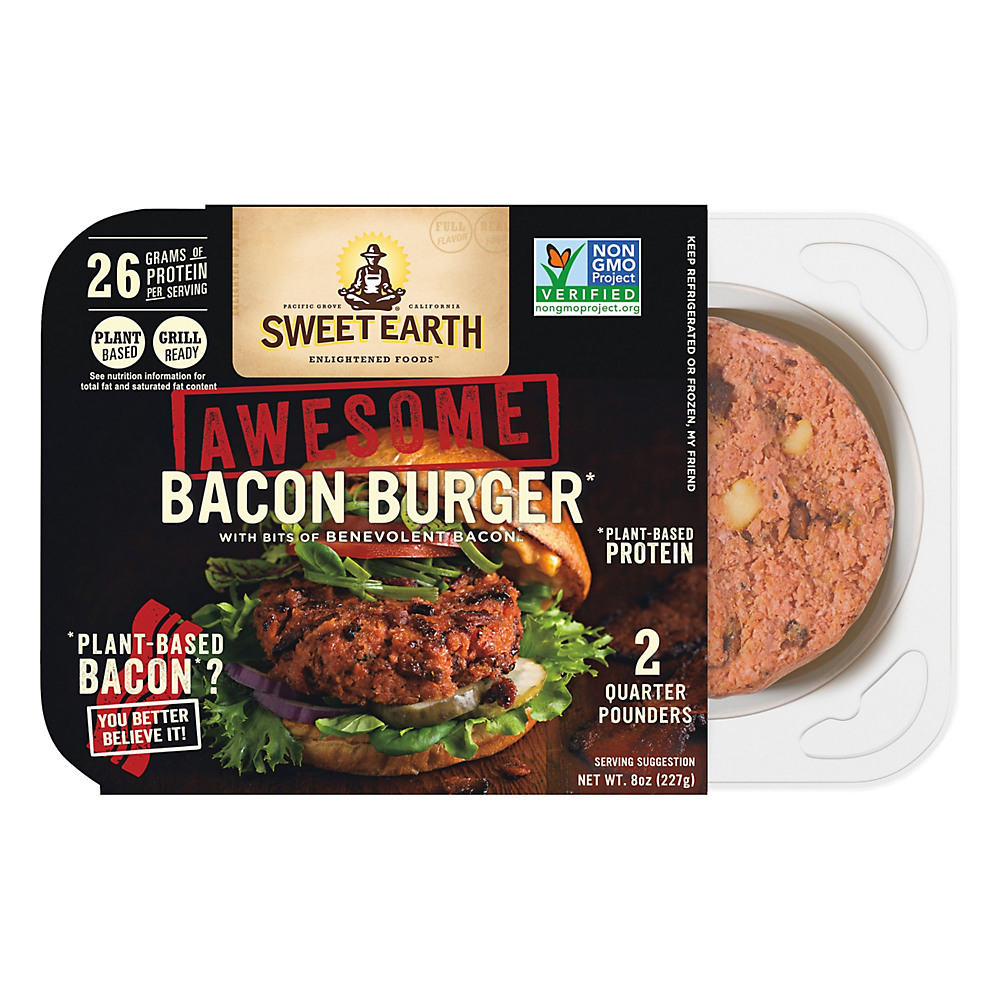 Calories in Sweet Earth Awesome Plant Based Bacon Burger, 2 ct