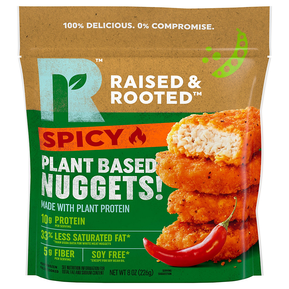 Calories in Raised & Rooted Spicy Nuggets 100% Plant, 8 oz