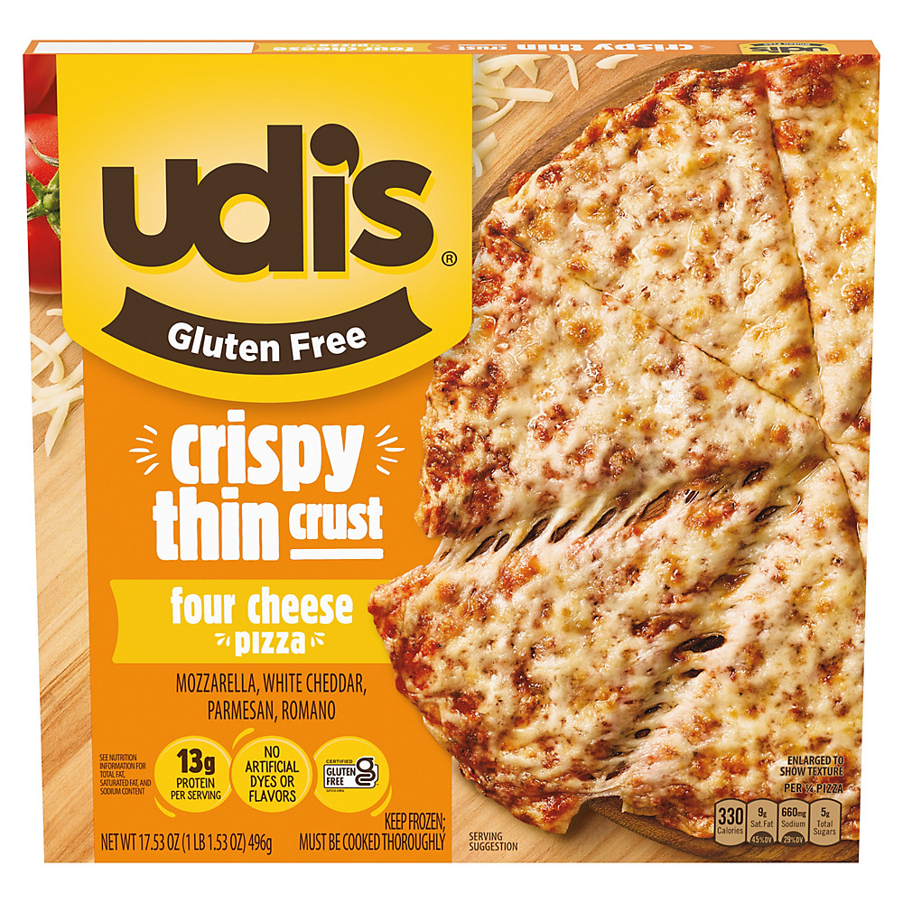 Calories in Udi's Gluten Free Four Cheese Pizza, 17.53 oz