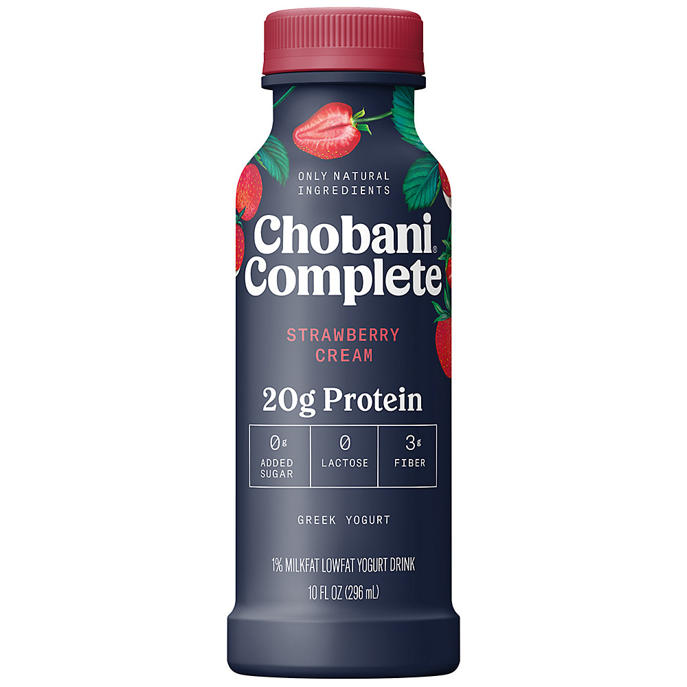 Calories in Chobani Complete Strawberry Cream Greek Yogurt Shake, 10 oz